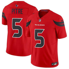 Men's Houston Texans #5 Jalen Pitre Red 2024 Alternate F.U.S.E Vapor Stitched jersey 