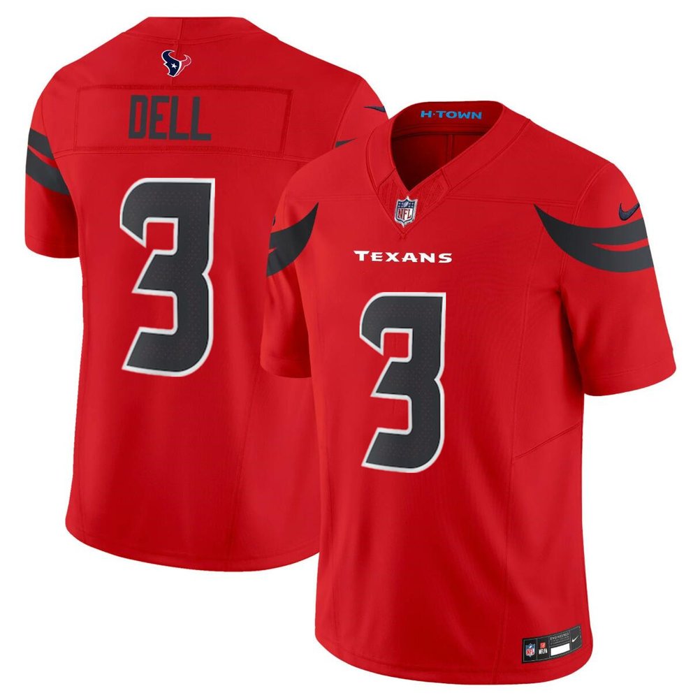 Men's Houston Texans #3 Tank Dell Red 2024 Alternate F.U.S.E Vapor Stitched jersey 