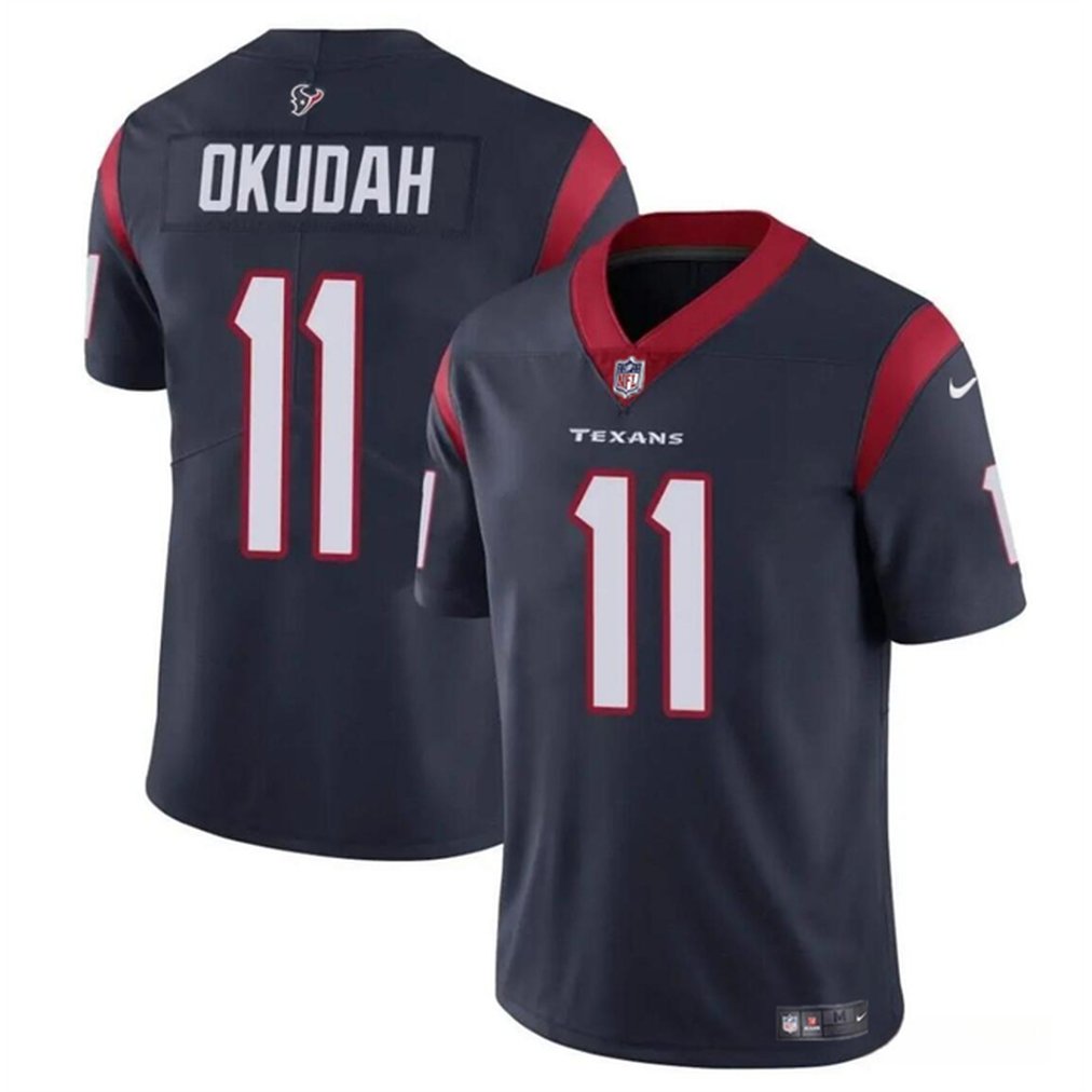Men's Houston Texans #11 Jeff Okudah Navy Vapor Untouchable Stitched Football Jersey 