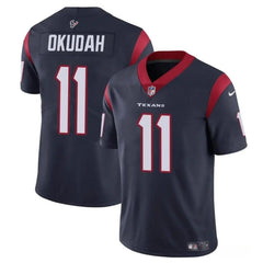 Men's Houston Texans #11 Jeff Okudah Navy Vapor Untouchable Stitched Football Jersey 