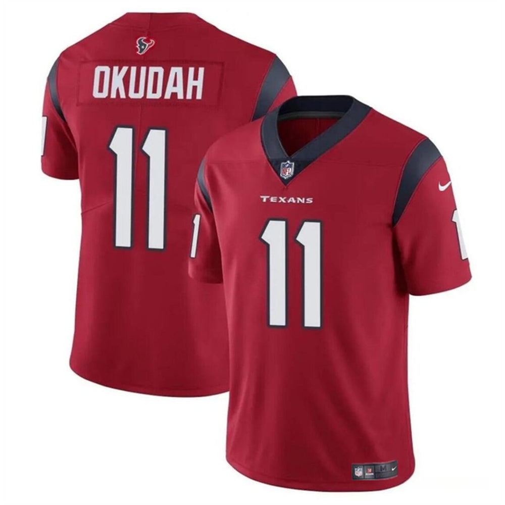 Men's Houston Texans #11 Jeff Okudah Red Vapor Untouchable Stitched Football Jersey 