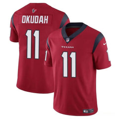 Men's Houston Texans #11 Jeff Okudah Red Vapor Untouchable Stitched Football Jersey 