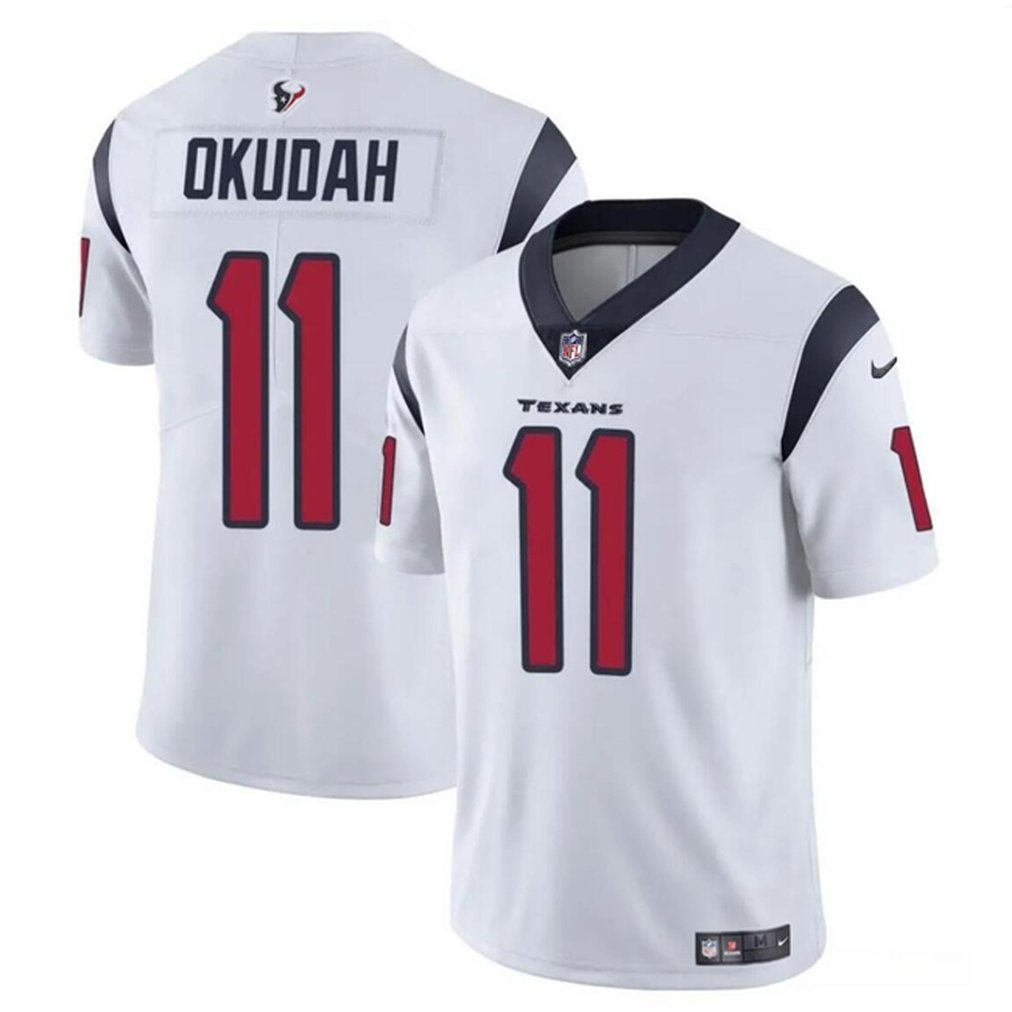 Men's Houston Texans #11 Jeff Okudah White Vapor Untouchable Stitched Football Jersey 