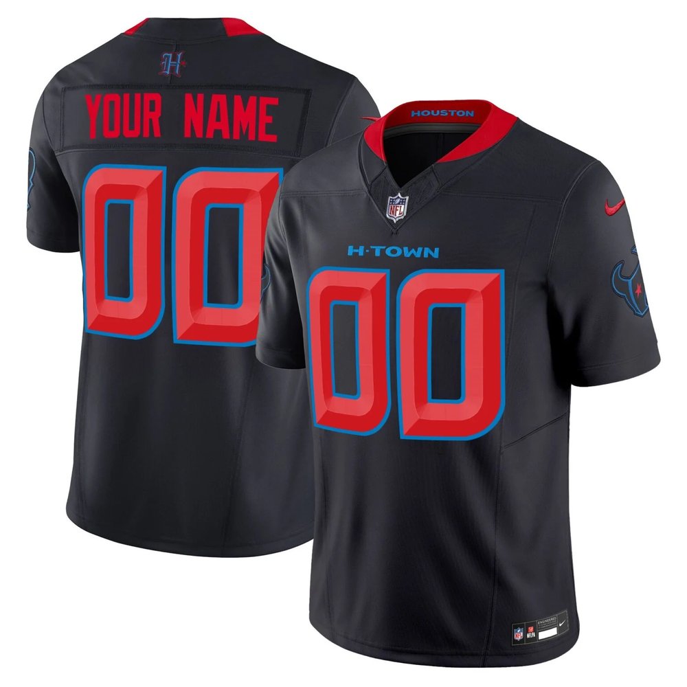 Men's Custom Navy Blue Houston Texans Vapor F.U.S.E. Limited Jersey 