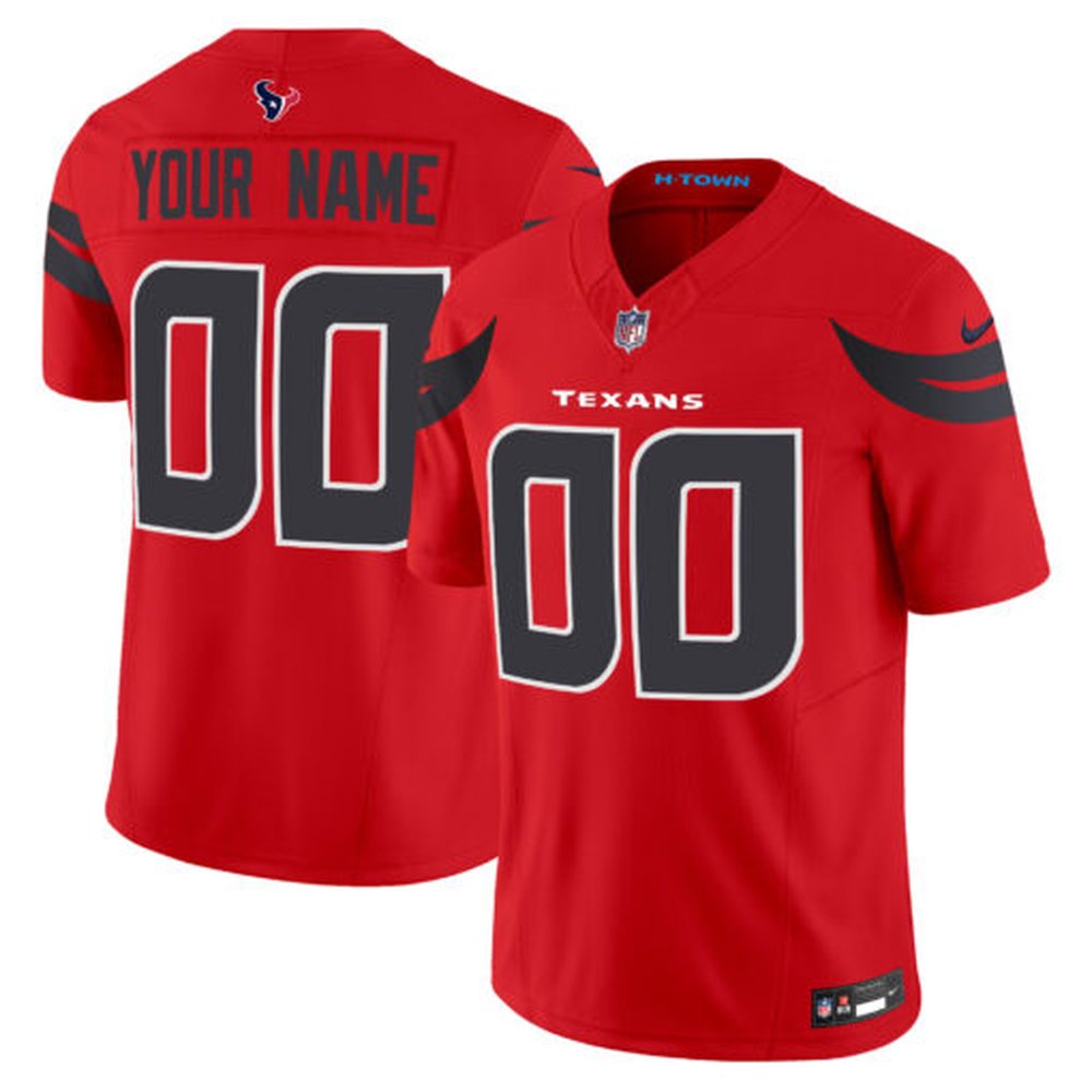 Men's Custom Red Houston Texans Vapor F.U.S.E. Limited Jersey 