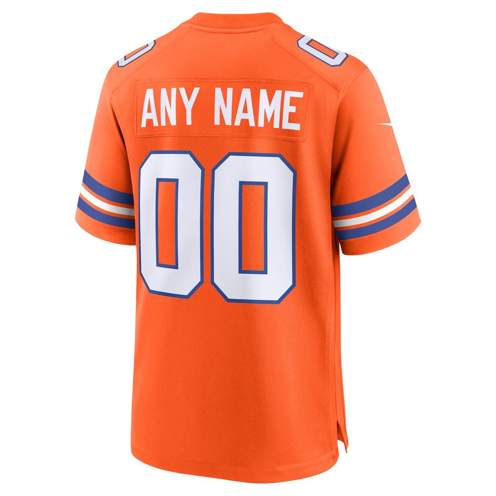 Men's Denver Broncos Orange Mile High Collection 1977 Throwback Custom Game Jersey 