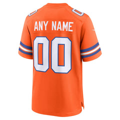 Men's Denver Broncos Orange Mile High Collection 1977 Throwback Custom Game Jersey 