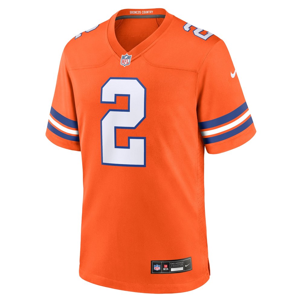 Men's Denver Broncos Patrick Surtain II Orange Mile High Collection 1977 Throwback Player Game Jersey 