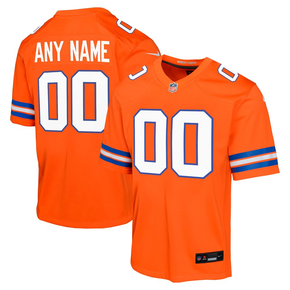 Youth Denver Broncos Orange Mile High Collection 1977 Throwback Custom Game Jersey 