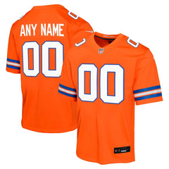 Youth Denver Broncos Orange Mile High Collection 1977 Throwback Custom Game Jersey 