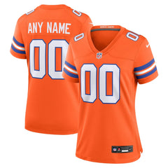 Women's Denver Broncos Orange Mile High Collection 1977 Throwback Custom Game Jersey 