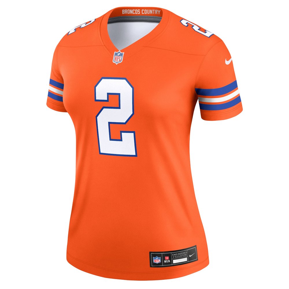 Women's Denver Broncos Patrick Surtain II Orange Mile High Collection 1977 Throwback Player Legend Jersey 