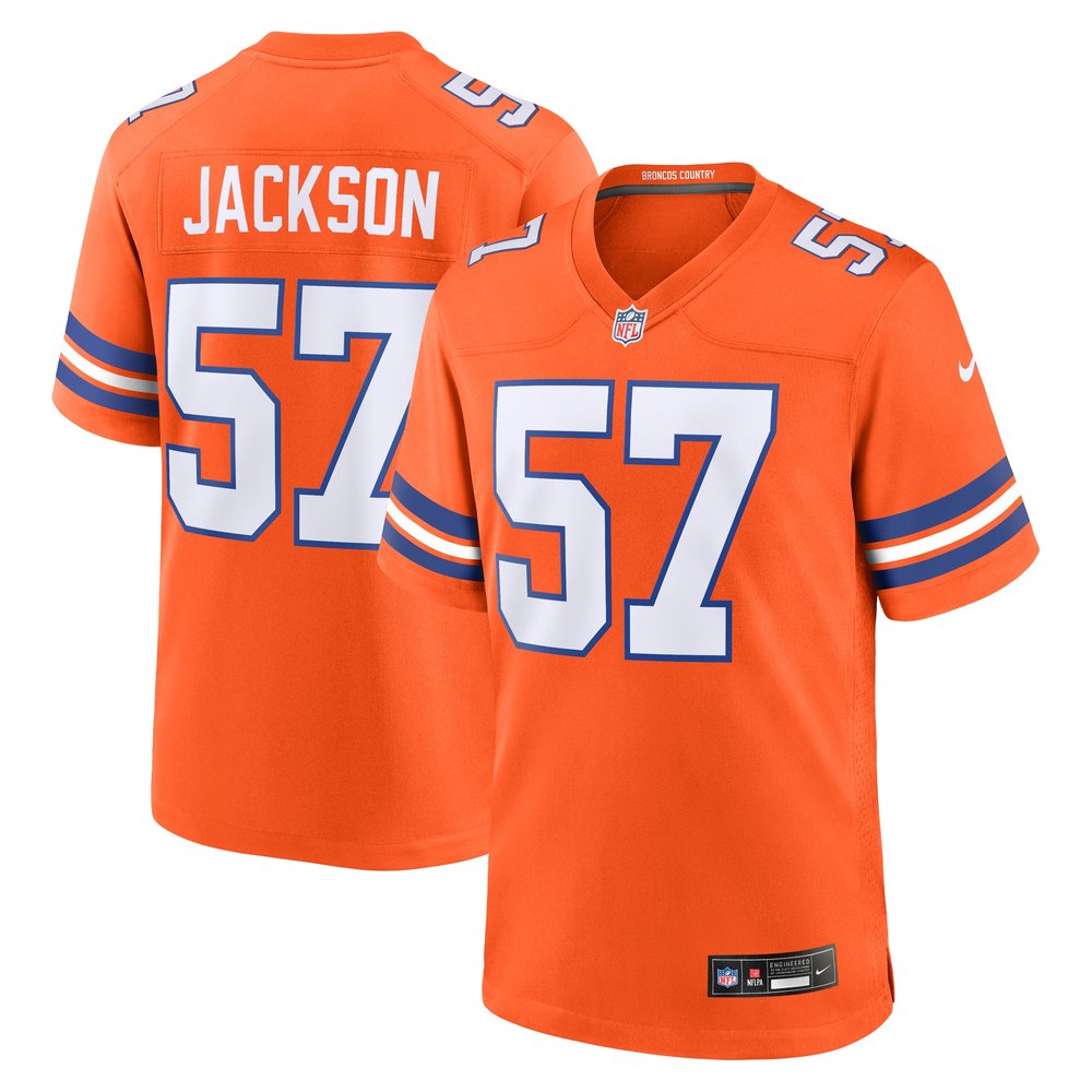 Men's Denver Broncos Tom Jackson Orange Mile High Collection 1977 Throwback Retired Player Game Jersey 