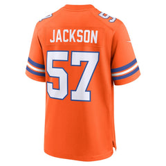 Men's Denver Broncos Tom Jackson Orange Mile High Collection 1977 Throwback Retired Player Game Jersey 