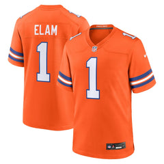 Men's Denver Broncos Jason Elam Orange Mile High Collection 1977 Throwback Retired Player Game Jersey 