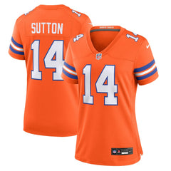Women's Denver Broncos Courtland Sutton Orange Mile High Collection 1977 Throwback Player Game Jersey 