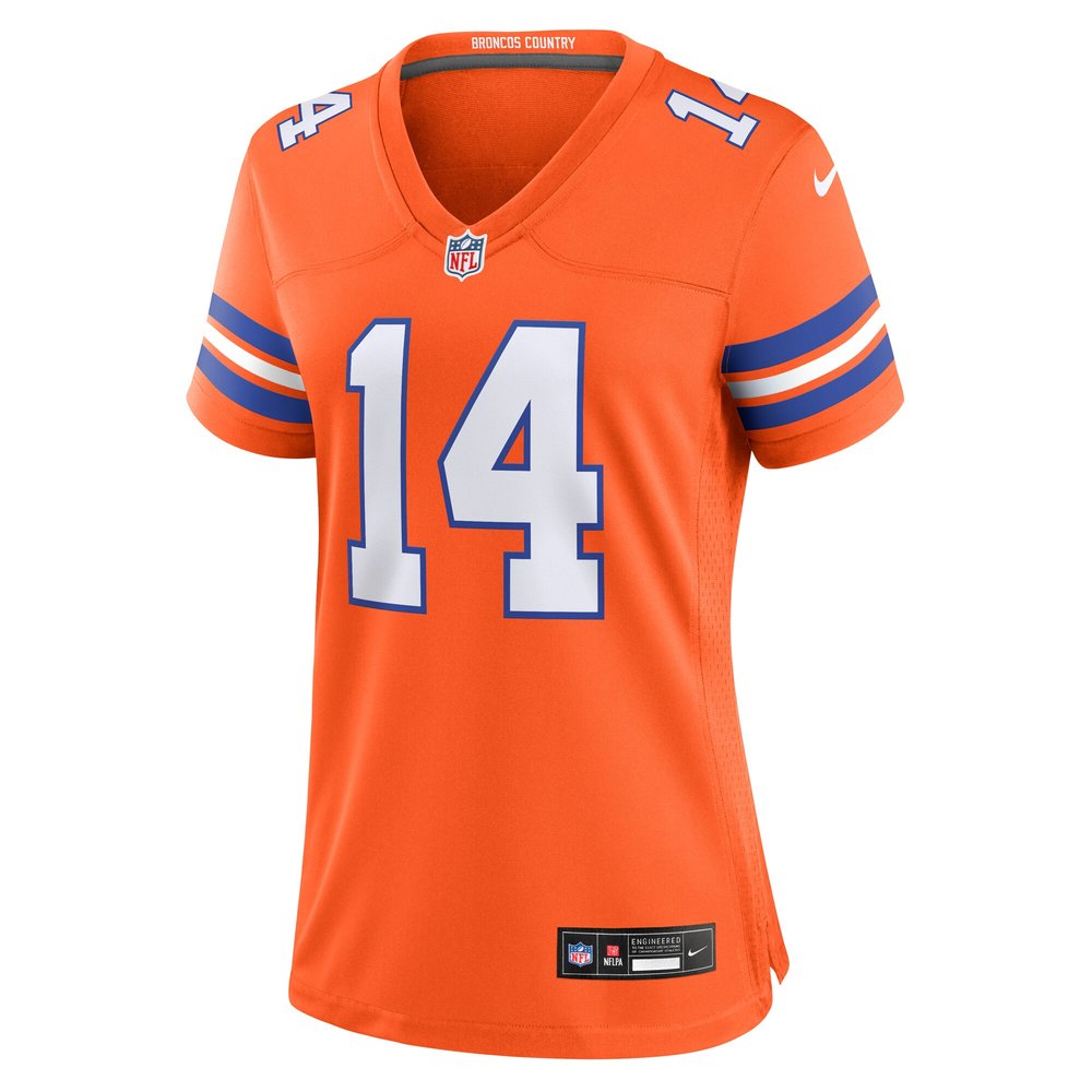 Women's Denver Broncos Courtland Sutton Orange Mile High Collection 1977 Throwback Player Game Jersey 