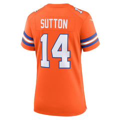 Women's Denver Broncos Courtland Sutton Orange Mile High Collection 1977 Throwback Player Game Jersey 