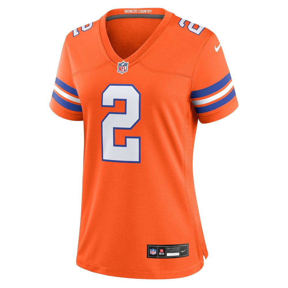 Women's Denver Broncos Patrick Surtain II Orange Mile High Collection 1977 Throwback Player Game Jersey 