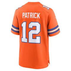 Men's Denver Broncos Tim Patrick Orange Mile High Collection 1977 Throwback Player Game Jersey 