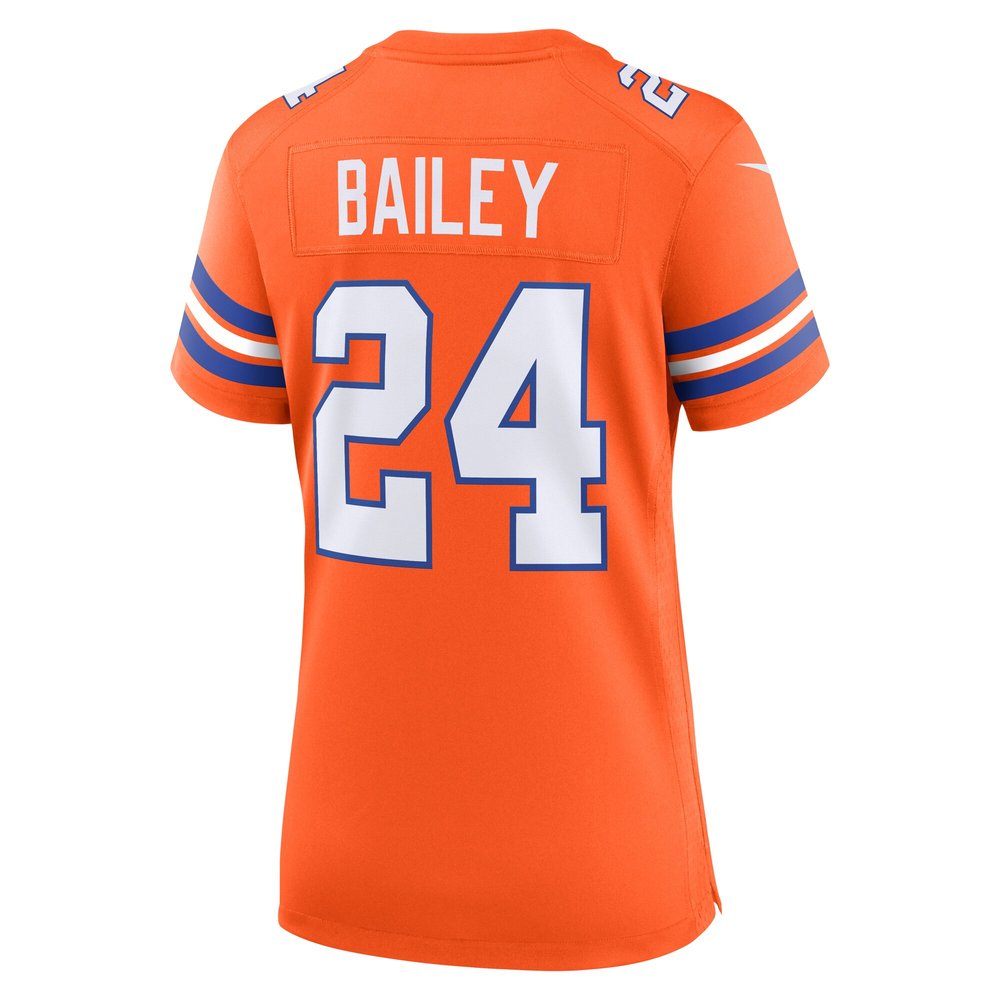 Women's Denver Broncos Champ Bailey Orange Mile High Collection 1977 Throwback Retired Player Game Jersey 