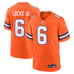 Men's Denver Broncos P.J. Locke III Orange Mile High Collection 1977 Throwback Player Game Jersey 