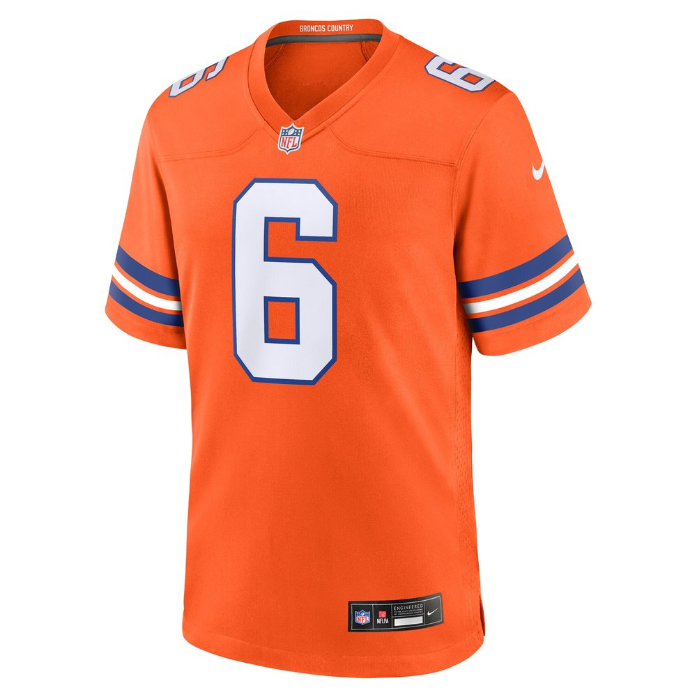 Men's Denver Broncos P.J. Locke III Orange Mile High Collection 1977 Throwback Player Game Jersey 