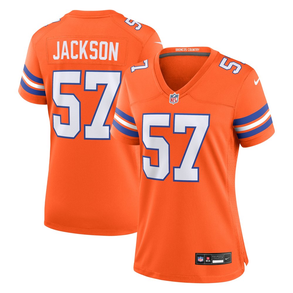 Women's Denver Broncos Tom Jackson Orange Mile High Collection 1977 Throwback Retired Player Game Jersey 