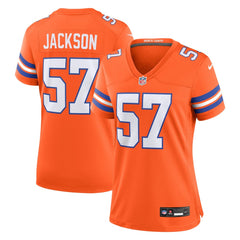 Women's Denver Broncos Tom Jackson Orange Mile High Collection 1977 Throwback Retired Player Game Jersey 