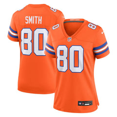 Women's Denver Broncos Rod Smith Orange Mile High Collection 1977 Throwback Retired Player Game Jersey 