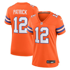 Women's Denver Broncos Tim Patrick Orange Mile High Collection 1977 Throwback Player Game Jersey 