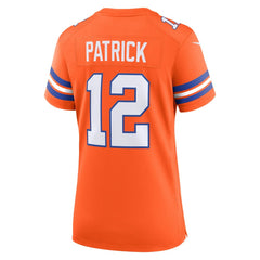 Women's Denver Broncos Tim Patrick Orange Mile High Collection 1977 Throwback Player Game Jersey 