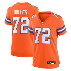 Women's Denver Broncos Garrett Bolles Orange Mile High Collection 1977 Throwback Player Game Jersey 