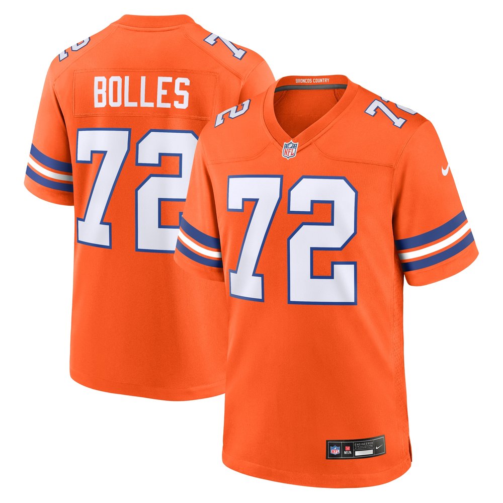 Men's Denver Broncos Garrett Bolles Orange Mile High Collection 1977 Throwback Player Game Jersey 