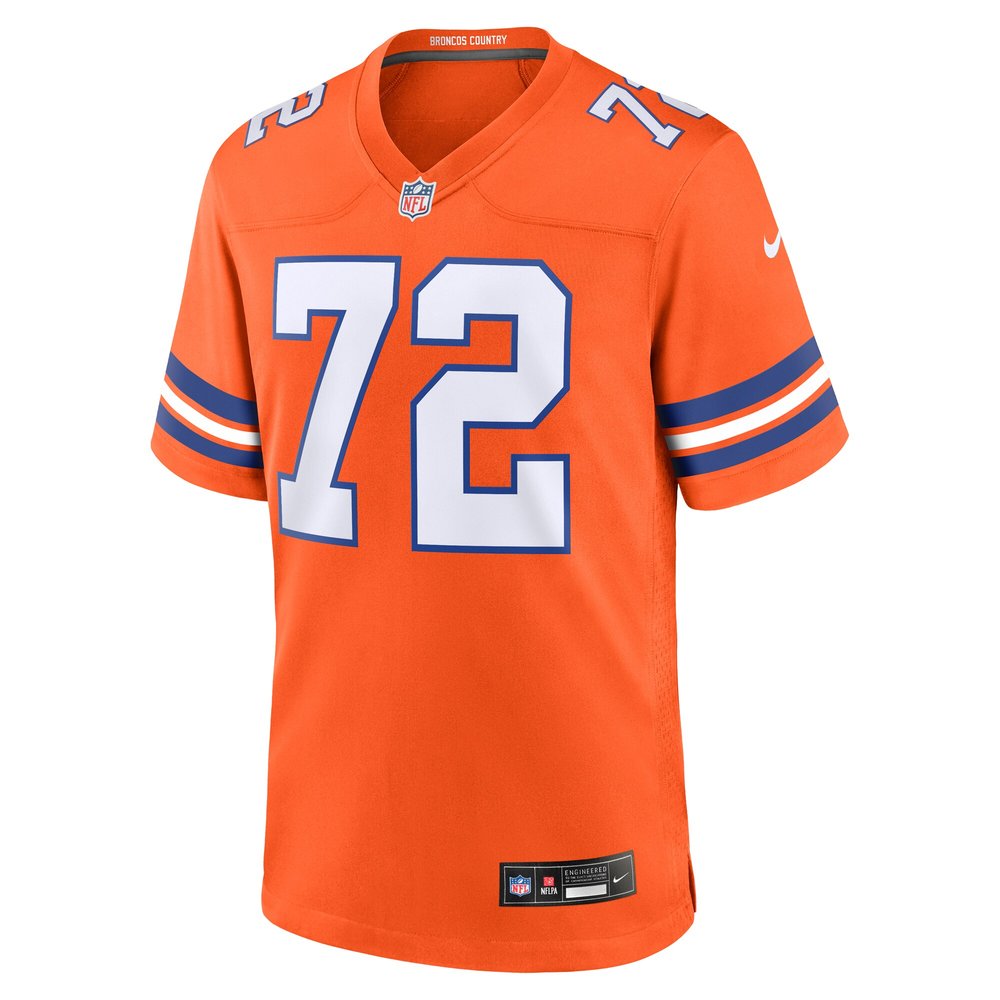 Men's Denver Broncos Garrett Bolles Orange Mile High Collection 1977 Throwback Player Game Jersey 