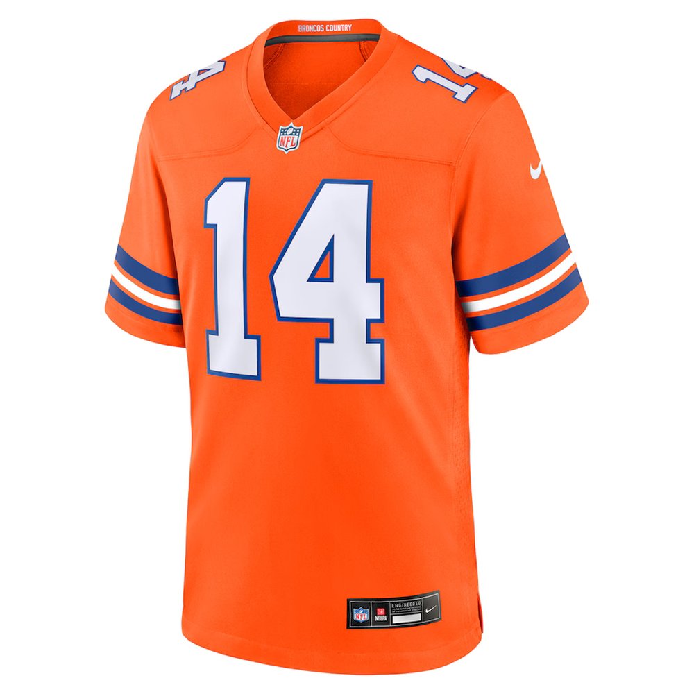 Men's Denver Broncos Courtland Sutton Orange Mile High Collection 1977 Throwback Player Game Jersey 