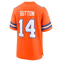 Men's Denver Broncos Courtland Sutton Orange Mile High Collection 1977 Throwback Player Game Jersey 