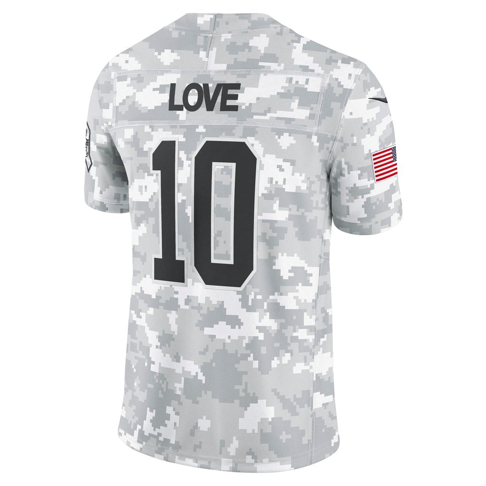 Men's Green Bay Packers Jordan Love Arctic Camo 2024 Salute to Service Limited Jersey 
