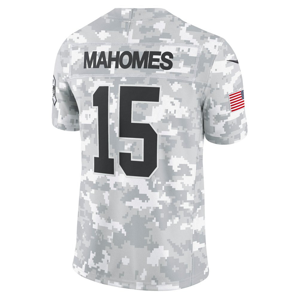 Men's Kansas City Chiefs Patrick Mahomes Arctic Camo 2024 Salute to Service Limited Jersey 