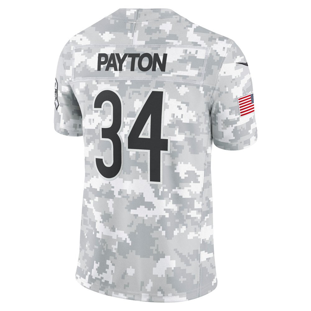 Men's Chicago Bears Walter Payton Arctic Camo 2024 Salute to Service Retired Player Limited Jersey 