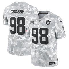 Men's Las Vegas Raiders Maxx Crosby Arctic Camo 2024 Salute to Service Limited Jersey 