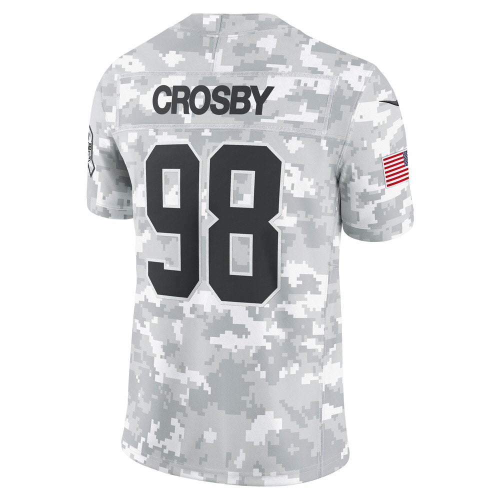 Men's Las Vegas Raiders Maxx Crosby Arctic Camo 2024 Salute to Service Limited Jersey 