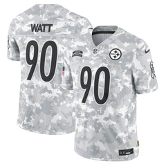 Men's Pittsburgh Steelers T.J. Watt Arctic Camo 2024 Salute to Service Limited Jersey 