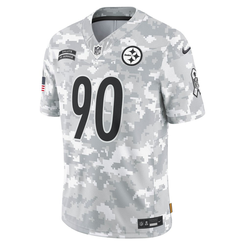 Men's Pittsburgh Steelers T.J. Watt Arctic Camo 2024 Salute to Service Limited Jersey 