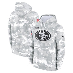 Men's San Francisco 49ers Arctic Camo 2024 Salute to Service Club Fleece Pullover Hoodie 
