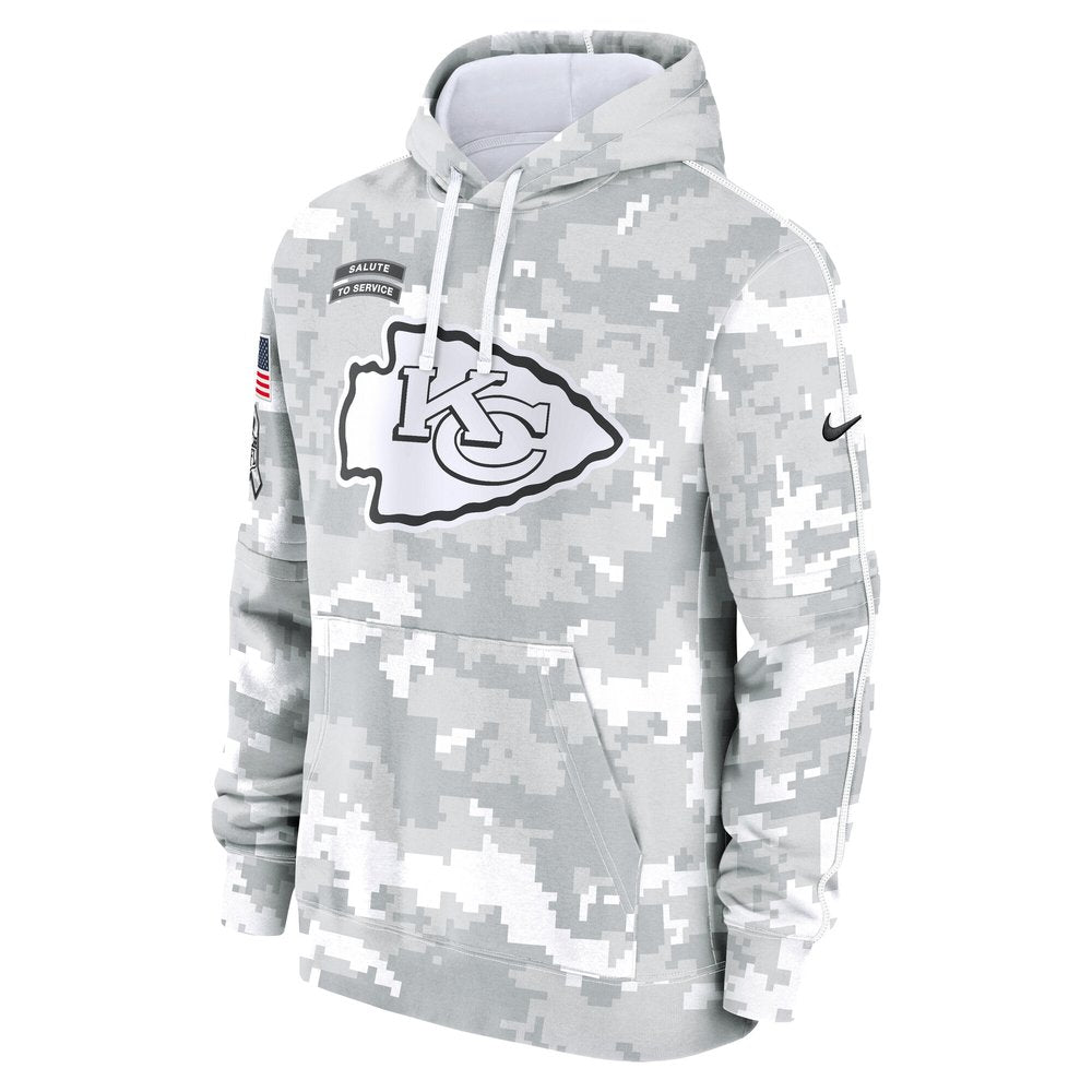 Men's Kansas City Chiefs Arctic Camo 2024 Salute to Service Club Fleece Pullover Hoodie 