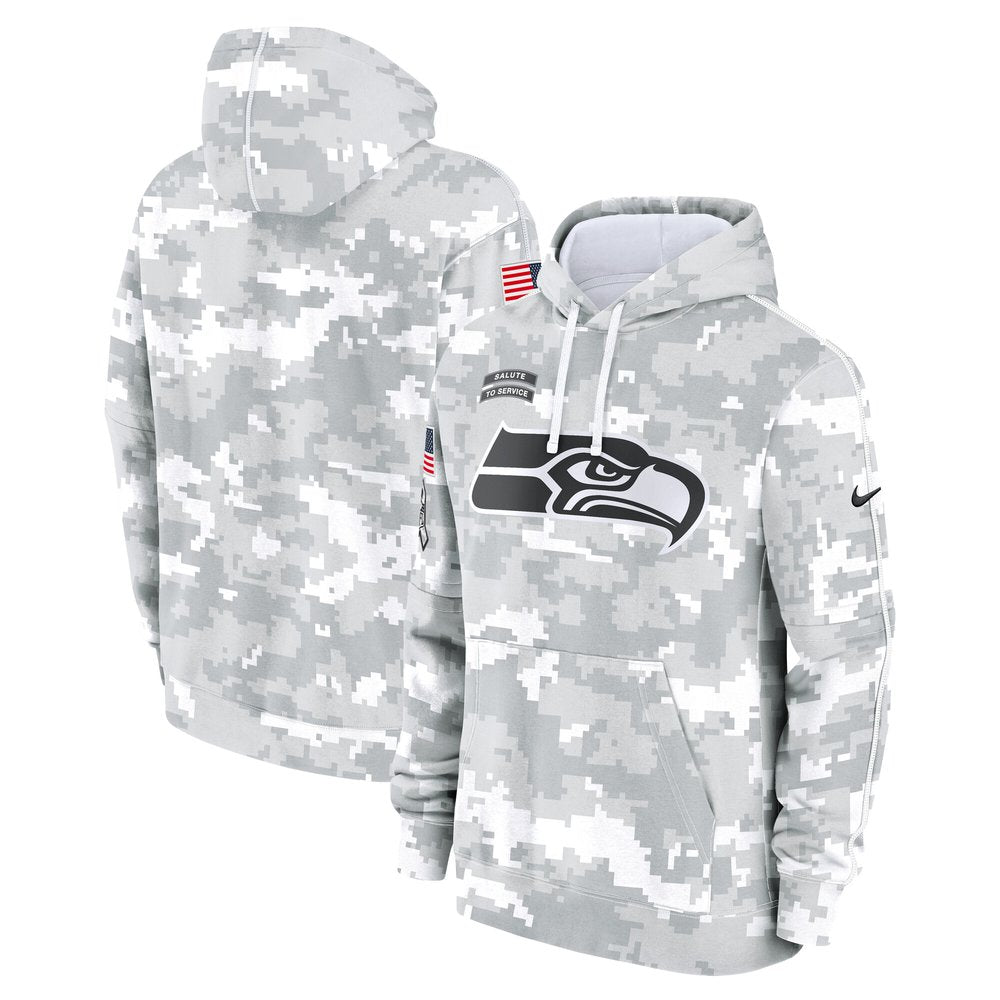 Men's Seattle Seahawks Arctic Camo 2024 Salute to Service Club Fleece Pullover Hoodie 