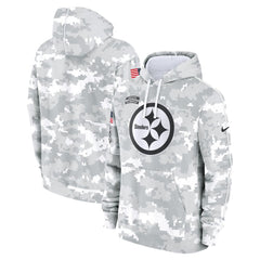 Men's Pittsburgh Steelers Arctic Camo 2024 Salute to Service Club Fleece Pullover Hoodie 