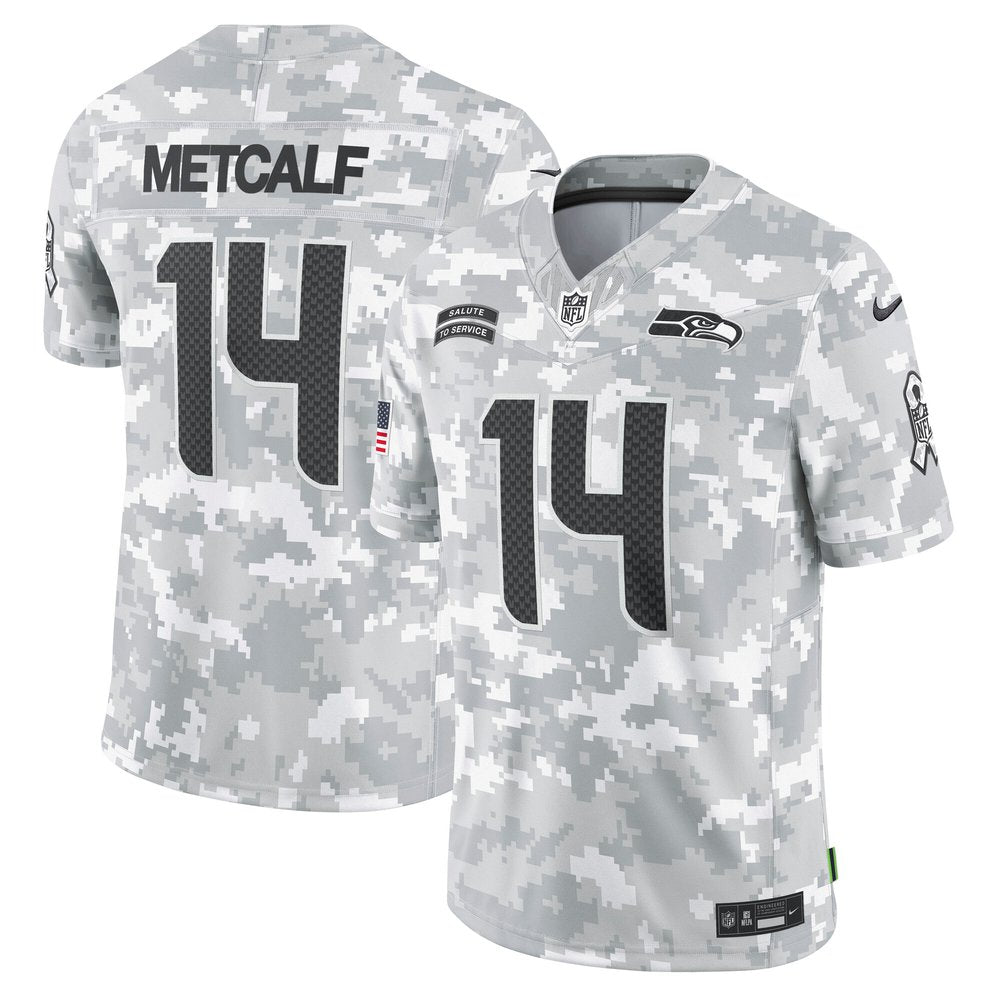 Men's Seattle Seahawks DK Metcalf Arctic Camo 2024 Salute to Service Limited Jersey 