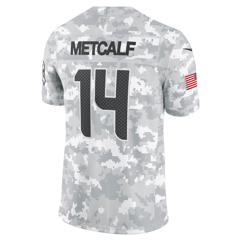 Men's Seattle Seahawks DK Metcalf Arctic Camo 2024 Salute to Service Limited Jersey 